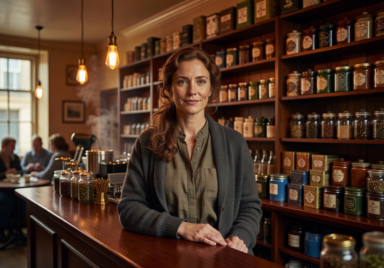 Portrait of tea house manager Wren Cardiff